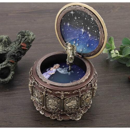 12 Constellations Music Box Rotating Goddess Wedding Decoration Vintage with Twinkling LED Light Garlands Wedding Valentines