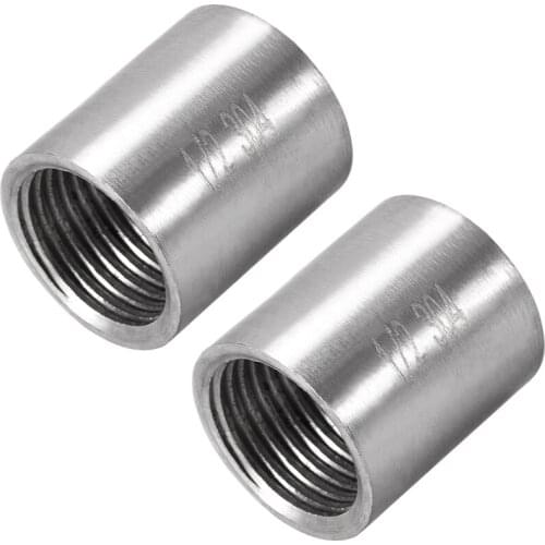 Uxcell Stainless Steel 304 Cast Pipe Fittings Coupling Fitting 1/2 x 1/2 G Female 2pcs