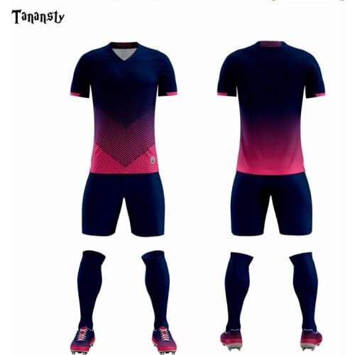 New Kids Football Kits Boys Soccer Set Jersey Uniforms Customize Training Suits Breathable Polyester Child Short Sleeved Jerseys