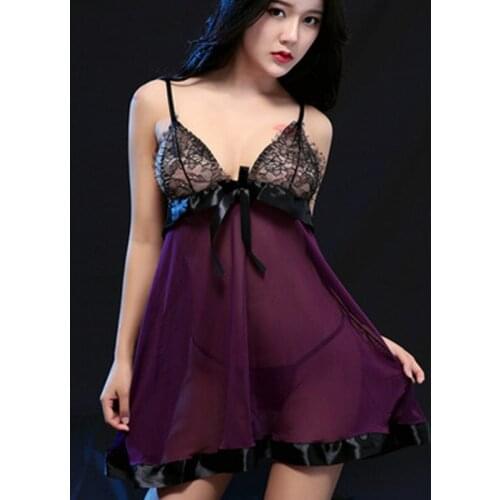 Sleepwear Women Embroidery Nuisette Sexy Nightwear Night Dress Mini Lace Sleep Shirts Female Plus Size Sexy Nightgown