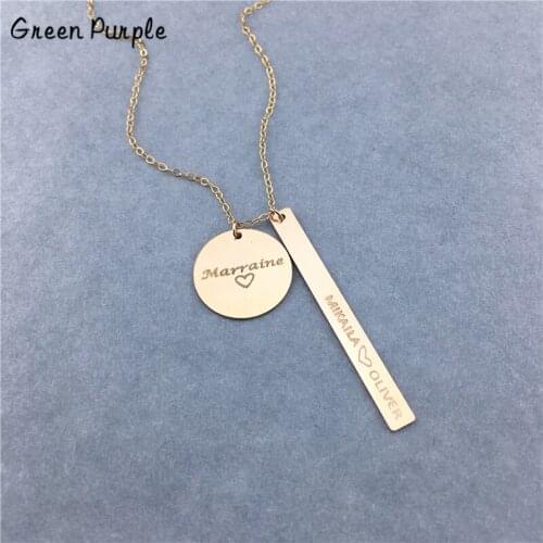 Coin Necklace Bar Pendants Gold Collier Femme Handmade Letter Name Jewelry Boho Best Friend Chocker Necklace