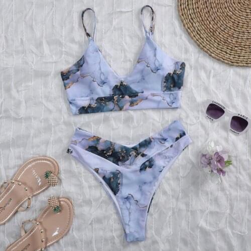 Sexy Women Solid Color Tie Dye Push Up Bra High Cut Hight Waist Non-adjusted Straps Halter Bikini Set Two Piece tanga bikini