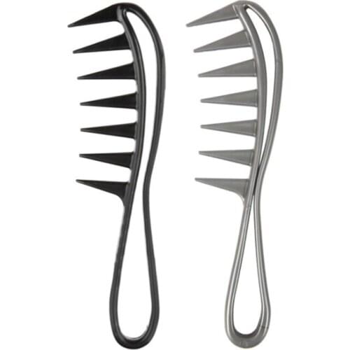 Plastic Wide Tooth Comb Detangler Curly Hair Salon Hairdressing Comb