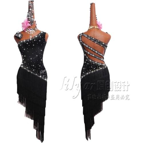Latin Dance Dress Latin Skirt Competition Dress Costumes Performing Dress Practice Skirt Customize Adult Kids Lady