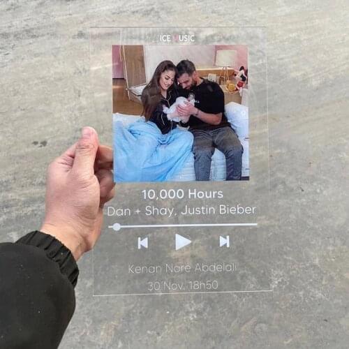 Valentines Gift Custom Spotify Style Acrylic Music Board Personal Photo Style Couple Acrylic Anniversary Photo Album Plaque