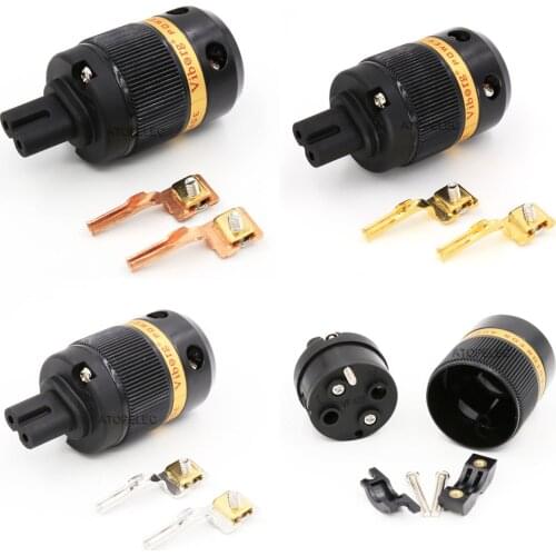 VIBORG Figure-8 C7 99.998% Pure Red Copper IEC Female Power Plug Connector Silver/Gold/Rhodium Plated HiFi Audio VF508