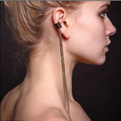 Sale Arrival Vintage Cuff Single Piece Clip Ears Earrings Extra Long For Women Christmas Gifts