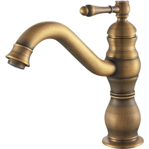 1PC Basin Faucets Antique 1 Hole Basin Faucet Hot And Cold Copper Full Of European Tap