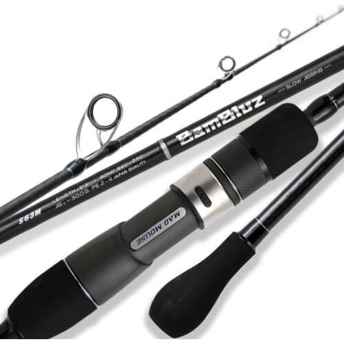 Madmouse Bambluz 1.9m Spiral X Carbon Fuji Parts Slow Jigging Spinning&Casting Fishing Rod Lure 200-400g ML/M/MH Boating Rod