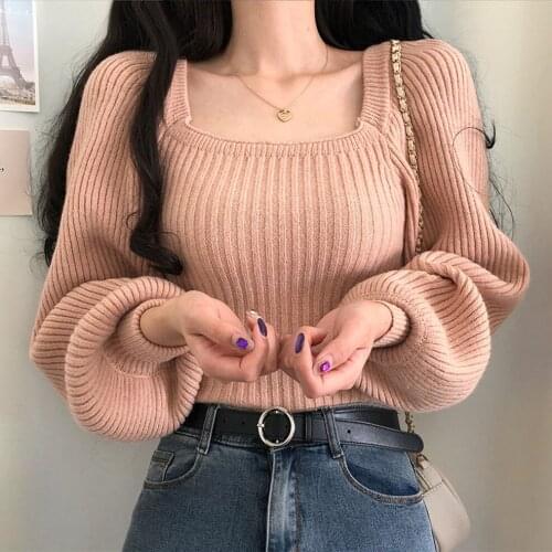 2021 Women Sweater Pullover Female Knitting Overszie Long Sleeve Loose Elegant Knitted Thick Outerwear Womens Winter Sweaters