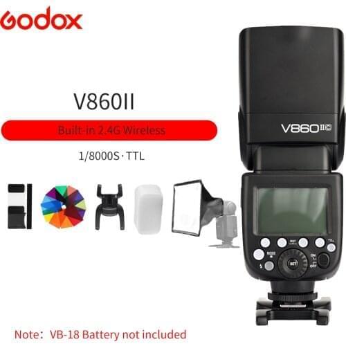 Godox V860II Flash GN60 2.4G TTL HSS 1/8000 Without VB18 Battery Camera Speedlite Flash for Canon Nikon Sony Fuji Olympus