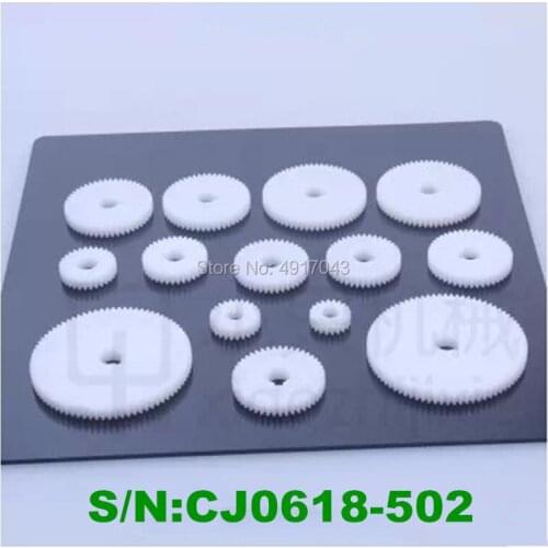 Free shipping S/N CJ0618 -502 mini lathe gears , household small lathe lathe gears 14pcs plastic screwdriver metal gear kit