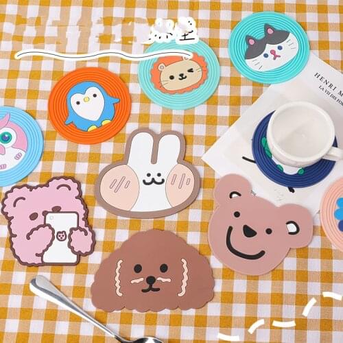 1 PCS Lytwtws Novelty Soft Irregular Silicon Heat Insulation Cup Pads Table Cartoon Place Mat Placemat Coaster Drink Coasters