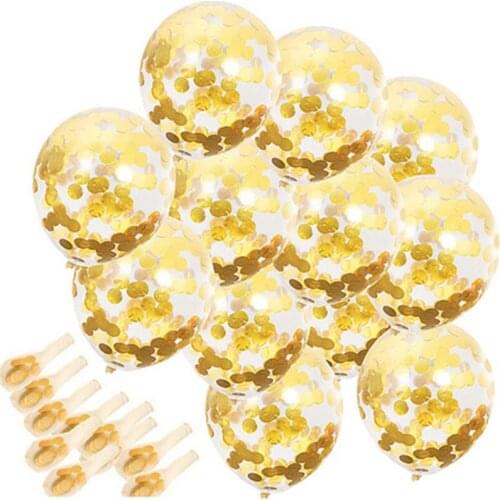 10pcs Star Confetti Balloons Metallic Foil Confetti Latex Transparent Balloon Baby Shower Birthday Party Wedding Decoration Ball