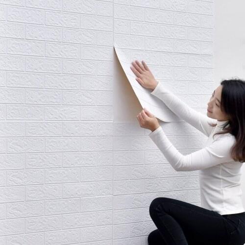 15pcs 3d Wall Sticker Brick Pattern Self-adhesive Wallpaper Moisture-proof Bedroom Anti-collision Protection Soft Pack Sticker