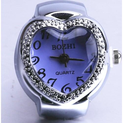 2 PCS Free shipping 2016 Popular Creative Lady Girl Steel Round Elastic Quartz Finger Ring Watches