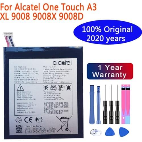 2020 years 100% Original Phone Battery 3000mAh TLP030JC Battery For Alcatel One Touch A3 XL 9008 9008X 9008D Batteries