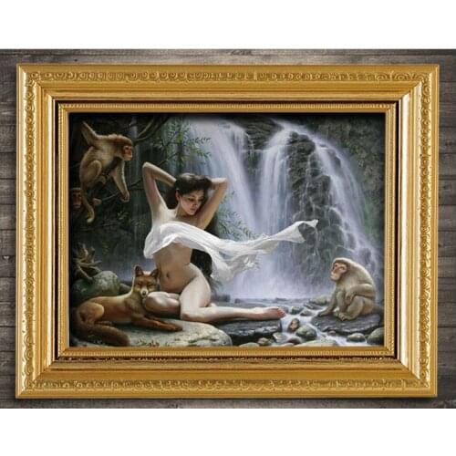 3D wallpaper custom 3d wall murals wallpaper Fall a girl of modern realism oil painting decoration frameless paintings wallpaper