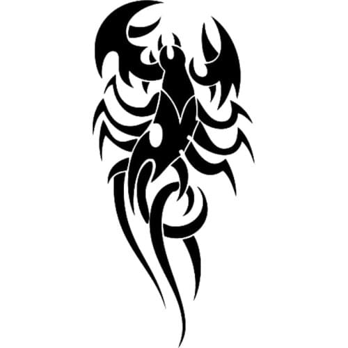 6.5cm*13.7cm Tribal Tattoo Scorpion Car Styling Motorcycle Car Sticker Black/Silver S3-5236