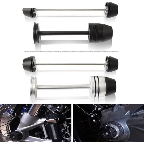 For BMW R NINE T 2013-2018 Black Silver Motorcycle Front Rear Refit Wheel Fork Axle Sliders Cap Crash Falling Crash Protector