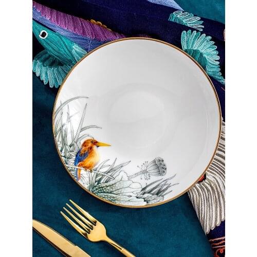 European round tableware 8-inch home bone china dessert plate