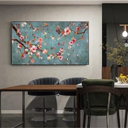 Almond Blossom Flowers Canvas Paintings Posters and Prints Wall Art Picture for Living Room Home Decoration