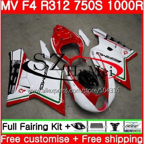 Body For MV Agusta F4 R312 750S 05 06 1000CC 05 06 Hot Red white 93SH0 1000R 312 1078 1+1 1000 R 750 MA MV F4 2005 2006 Fairings