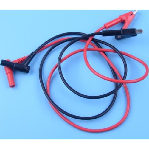 LETAOSK 2pcs Red & Black 15A 1000V Heavy Duty Banana Plug to Alligator Clip Test Hook Probe Cables For Multimeter