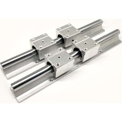 2pcs linear rail SBR20 L300/600/1000/1200/1500/2000mm + 4pcs SBR20UU linear bearing blocks for cnc parts 20mm linear guide