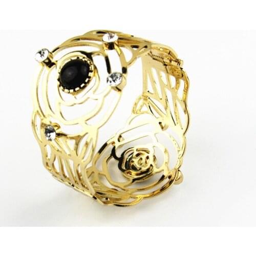 Multilayer Retro Ethnic rose Open Bracelets Bangle Geometry Hollow Cuff Bangle for Women Girls