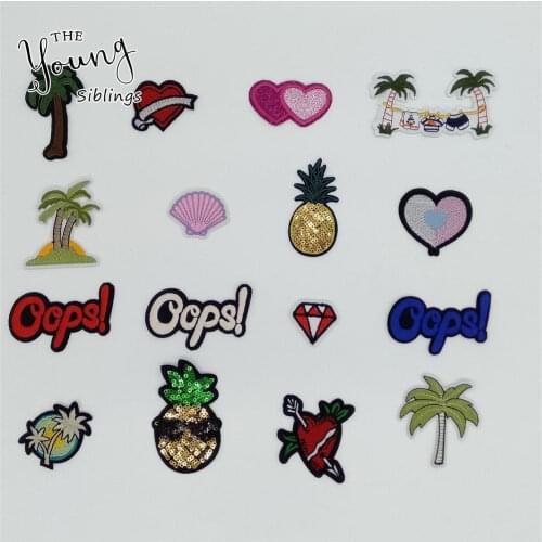Fashion Cartoon Sequins Hot melt adhesive Iron no patch Embroidery Sewing DIY Badges Craft supplies Accessories 5~10pcs for sale