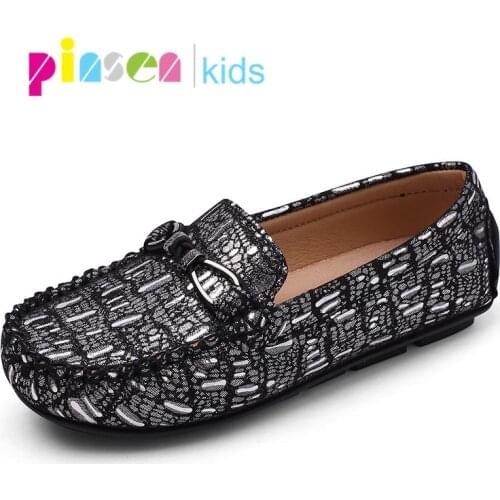 2020 New Genuine Leather Kids Shoes boys girls Mocassins Fashion Soft Children Shoes For Boy Casual Flat Slip On Loafers