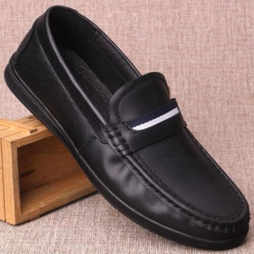 Spring Autumn Casual Genuine Leather Shoes Mens Soft Bottom Driving Shoes Breathable Handmade Moccasin Loafers Shoes 909