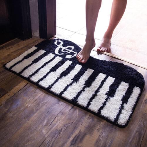 Cartoon Piano Pattern Doormat For Living Room Entrance Decor Water Absorption Non-slip Bath Mat Floor Carpet Soft Kitchen Rugs