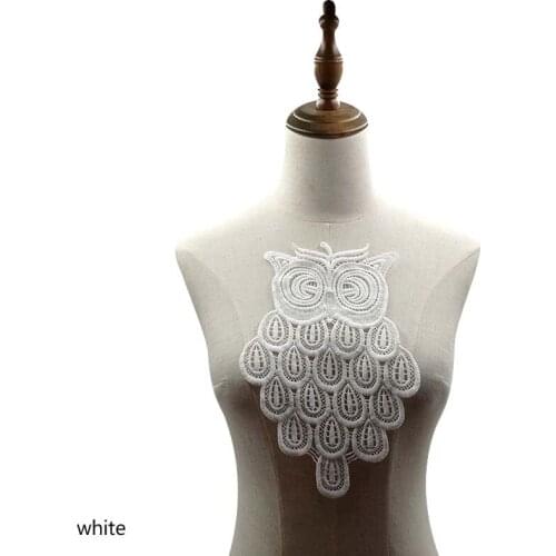 NEW white embroidery flower lace collar Fabric Sewing Applique DIY cloth craft ribbon trim neckline wedding dress Accessory