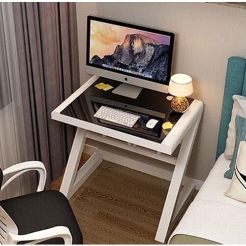 Simple modern computer desk Laptop table tempered glass desk top PC table home study desk working desk