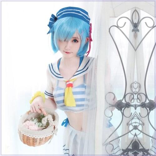 Re Life in a different world from Zero Rem Cosplay Costume Sailor Suit Cos Sets