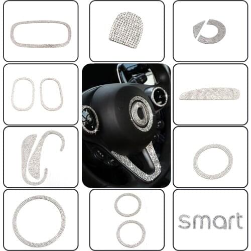 Luxury Rhinestones Car interior Full set Decorative crystal sticker For SMART 453 451 Fortwo Forfour Car decoration Accessories