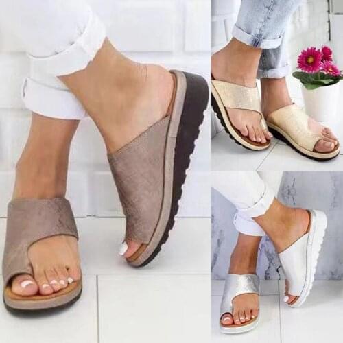 UK 3-8.5 Sizes Toe Correction PU Slippers Comfy Platform Corrective Sandal Shoes Orthopedic for Women/man Summer Foot Care Tool