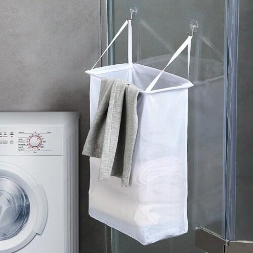 Foldable Wall Hanging Laundry Basket Large Capacity Laundry Hamper Dirty Clothes Underwear Sock Organizer Bag Home Storage Bag