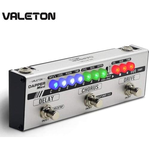 Valeton Dapper Mini Multi-effect Pedal with Overdrive Distortion Tuner Chorus Delay with Tap Tempo for Electric Guitar MES-1