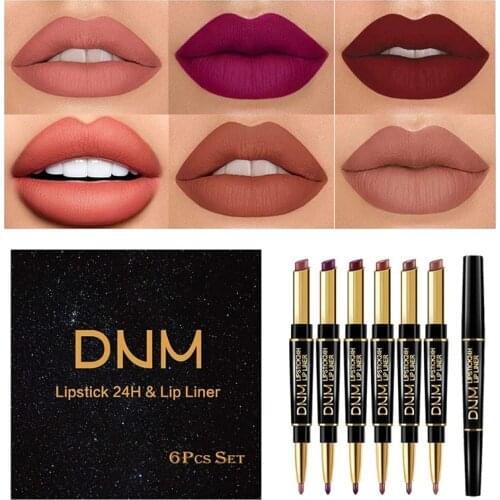 Waterproof Lipstick Pen 2 In 1 Lipstick Pen Lip Liner Lipstick Pencil Long Lasting Lips Makeup Cosmetics Matte Lipliner