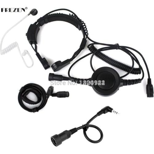 Military FBI Bodyguard Throat Mic Microphone Covert Acoustic Tube Earpiece Headset 1-pin 3.5mm fo Yaesu Vertex Radio