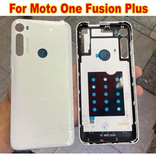 High Quality Back Battery Cover Housing Door Rear Case with Adhesive tape For Motorola Moto One Fusion Plus Phone Shell Lid
