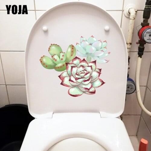 YOJA 23.6*20.4CM Hand-Painted Meaty Combination WC Decor Fresh Toilet Wall Sticker T1-1056