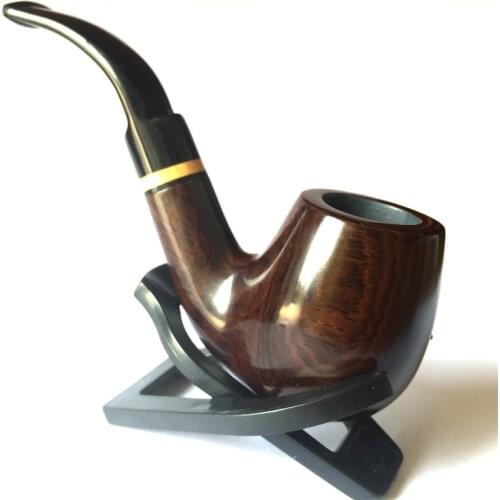 1 Pcs Tobacco Pipes Handmade Natural Ebony Wood Tobacco Smoking Pipe Wooden Pipe Easy Carrying Gift Pipe