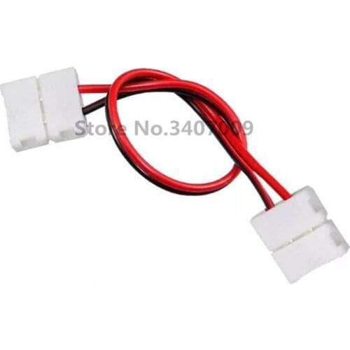 50pcs/lot 10mm 2 pin led strip connector 5050 led extension cable wire accessories both end with connector