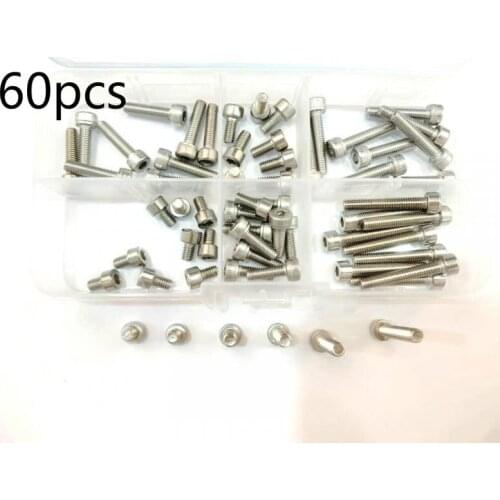 60pcs Stainless Steel Hexagon Hex Socket Cap Allen Head Bolt Screw kit