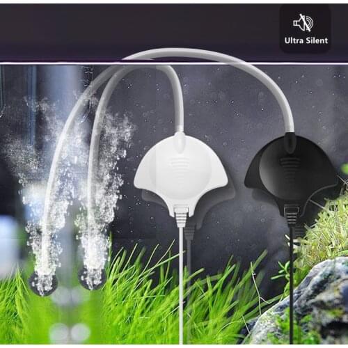 JEBO Aquarium Air Pump Mini Air Compressor Oxygen Airpump Double Noise Reduction Technique with an Air Stone and Hose