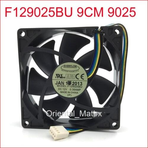 Free Shipping F129025BU 9CM 9025 90x90x25mm PWM CPU Fan 12V 0.38A 4Wire 4Pin Computer CPU Cooler Cooling Fan